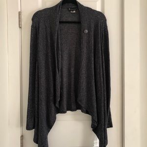 Soft Charcoal asymmetrical wrap cardigan
